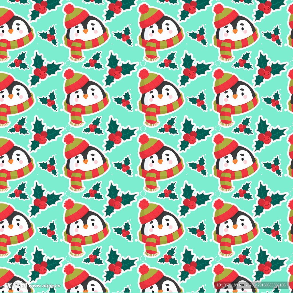 可爱企鹅图案背景设计