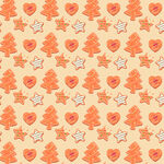 橙色圣诞元素无缝图案