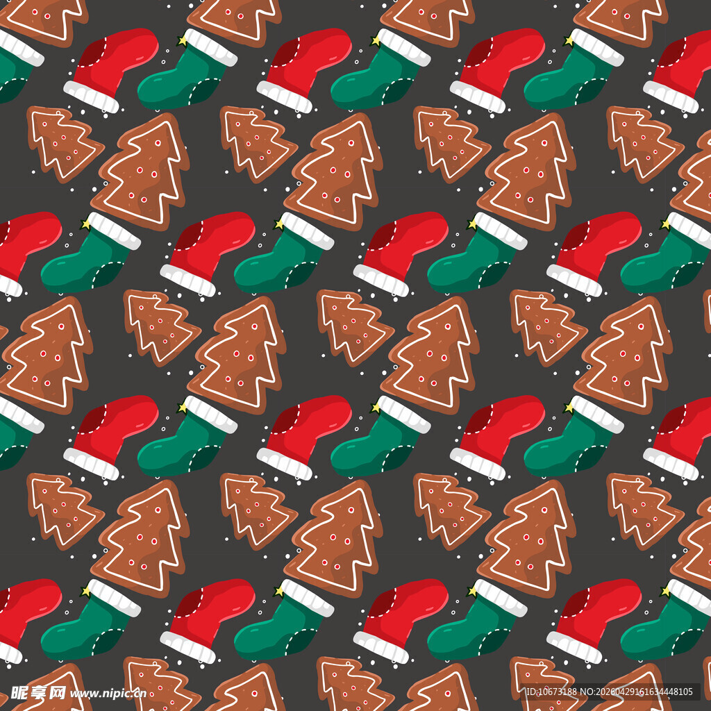 圣诞主题姜饼人图案背景