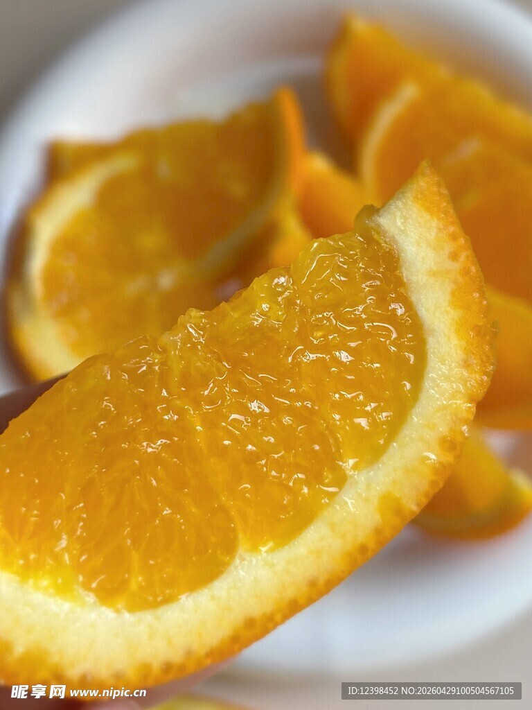 新鲜橙子切片