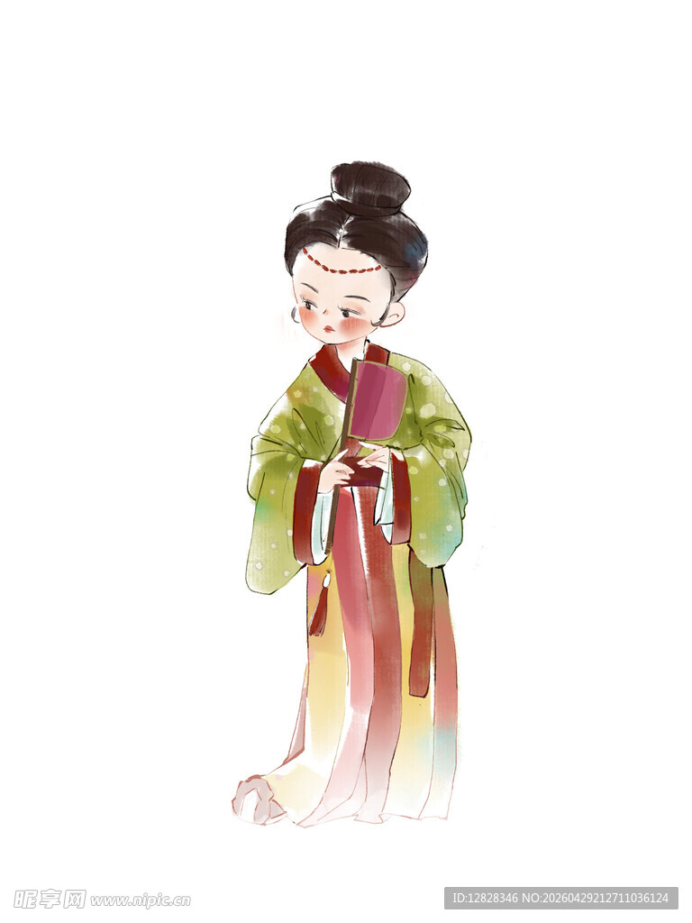 Q版古风汉服女子优雅形象