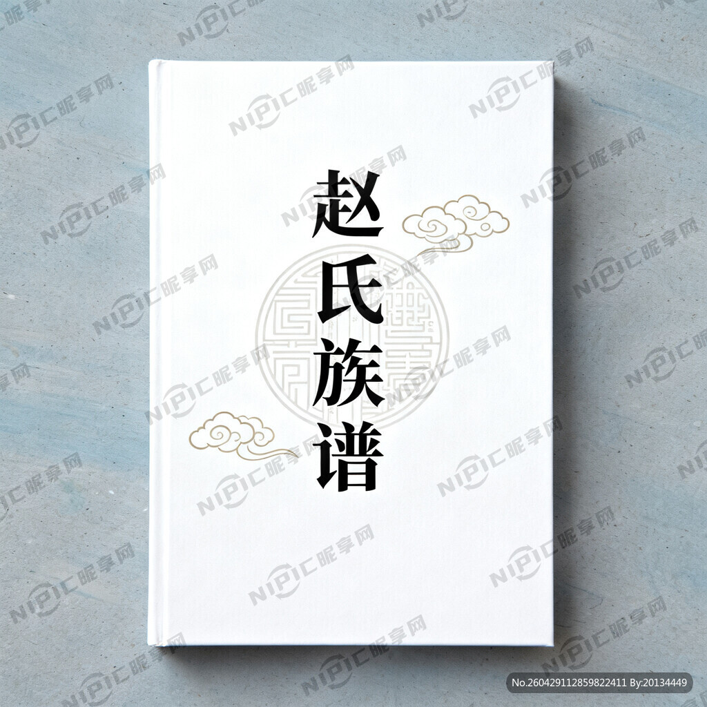 设计一张族谱封面 色调清爽