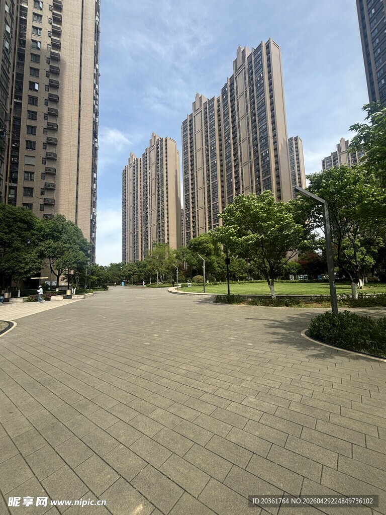 城市住宅区的开阔景观