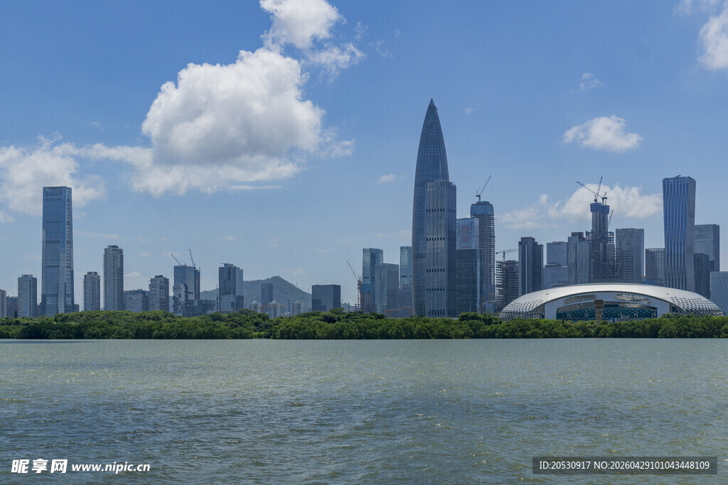 深圳南山后悔城市地标建筑天际线
