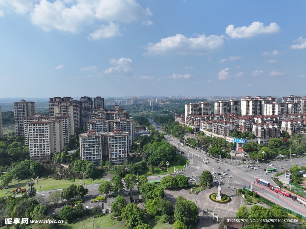 纳溪区二级路城市住宅区鸟瞰景观