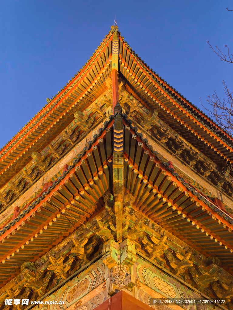 中式古建老北京的鼓楼