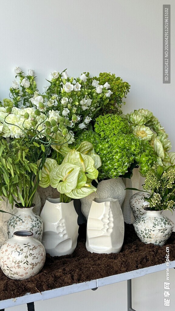 清新绿植花瓶组合装饰