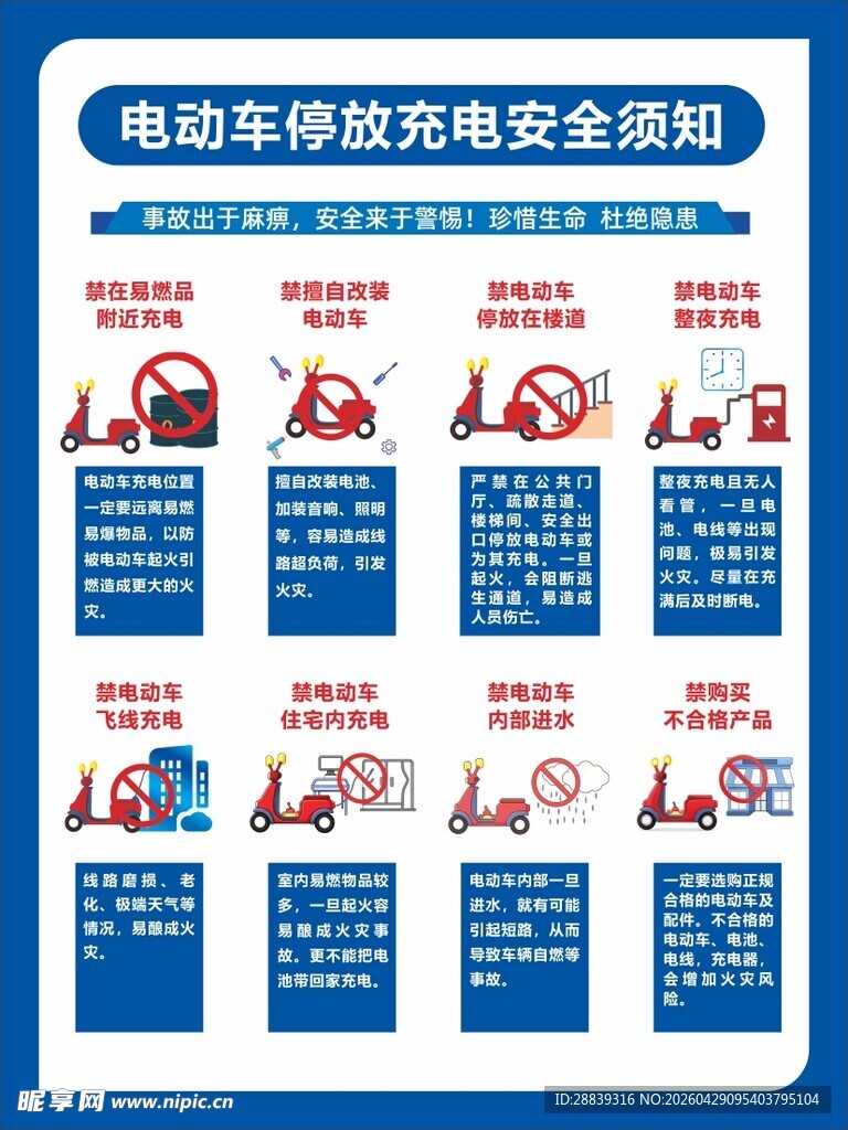 电动车停放充电安全须知