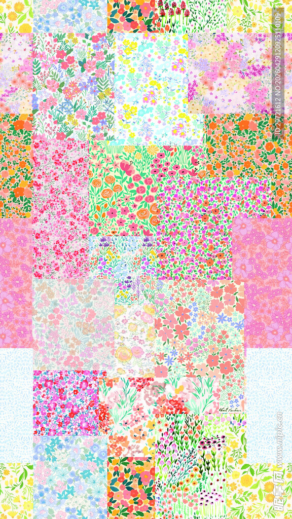 多彩拼贴图案背景纹理