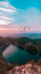 湖畔黄昏美景