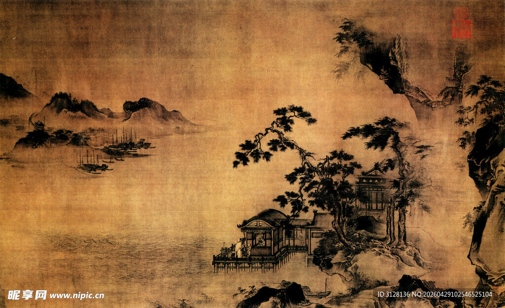 古风山水墨画景色
