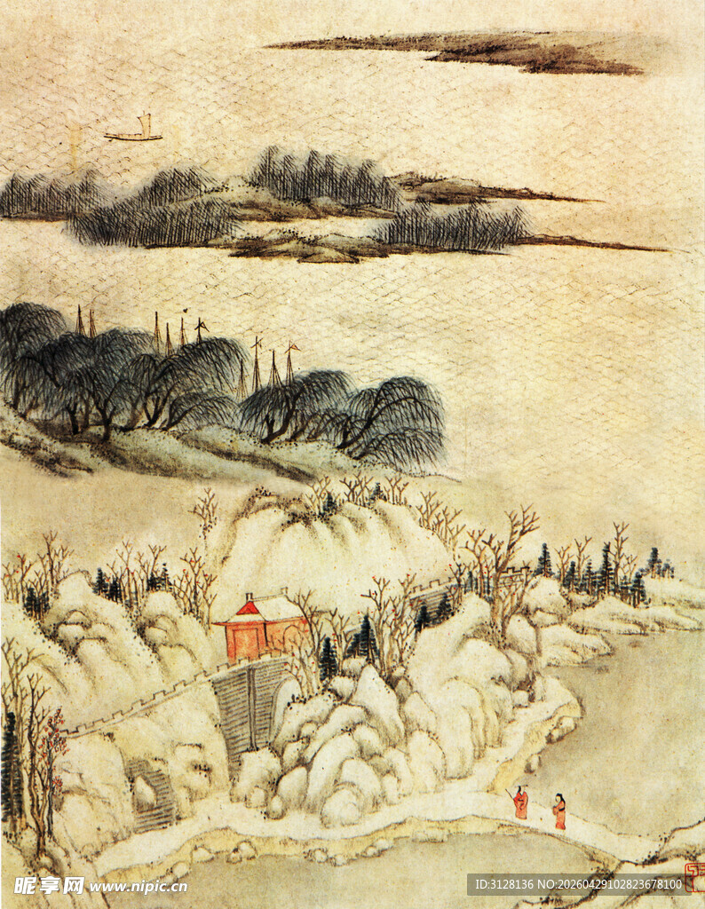 古代山水城池图景