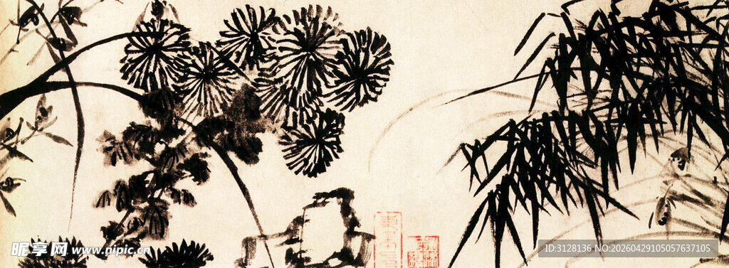 兰竹菊图