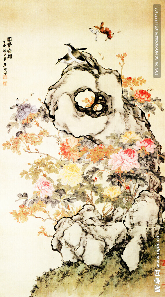 昆虫牡丹图