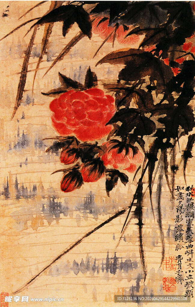 临波芙蓉图