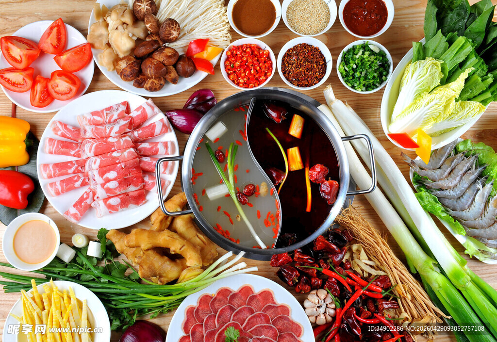 丰盛火锅食材