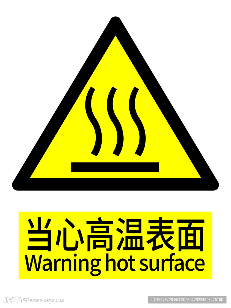 当心高温表面警示标志