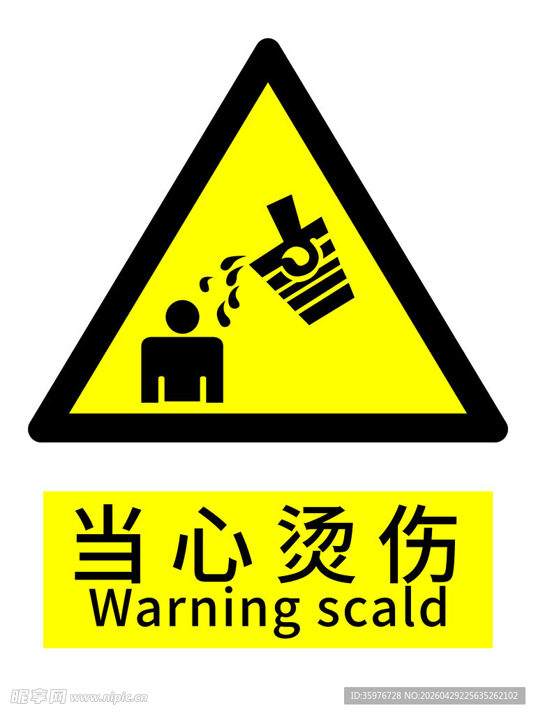 当心烫伤警示标志