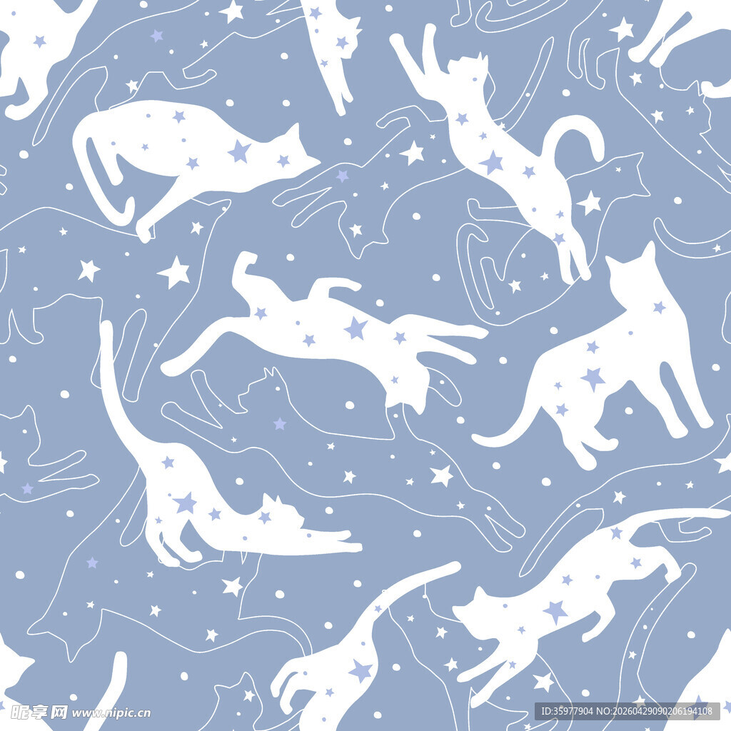 猫咪星空图案背景图