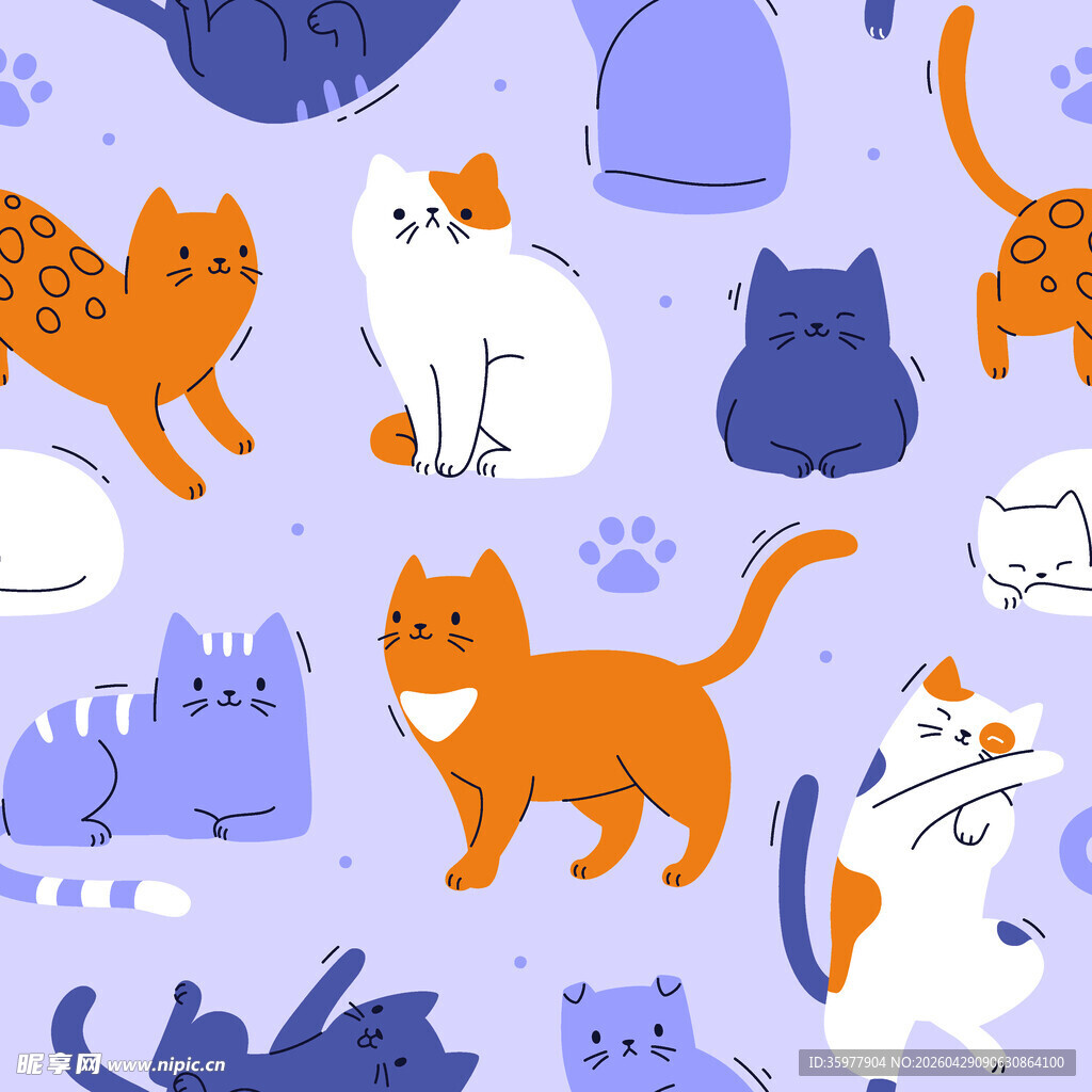 可爱猫咪图案背景