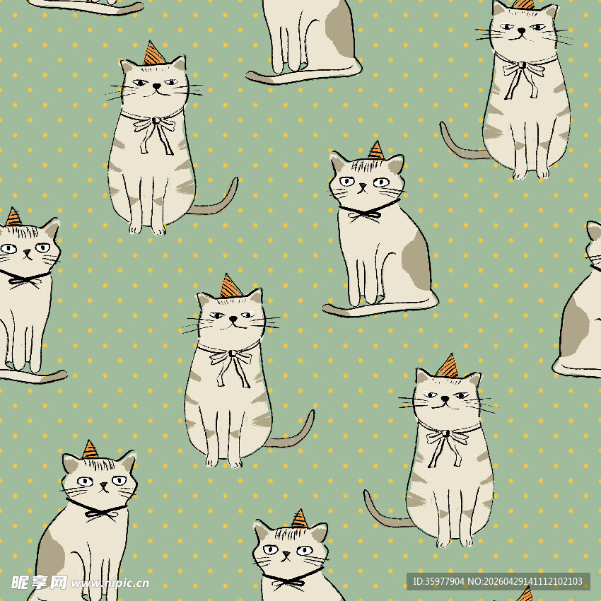 可爱猫咪图案背景设计