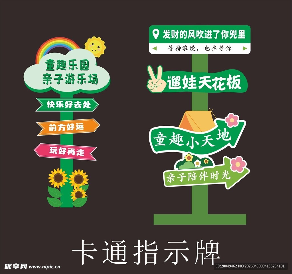 卡通指示牌