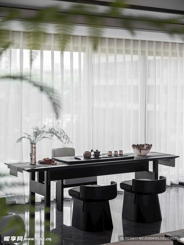 现代简约风茶室雅致场景