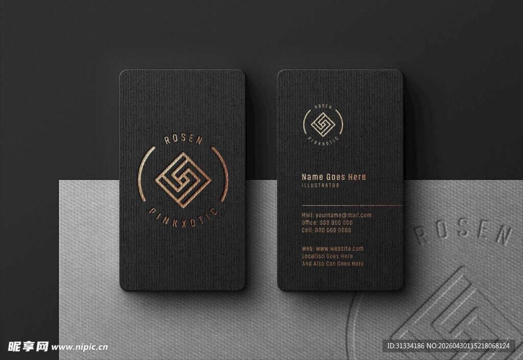 黑色奢华名片设计展示