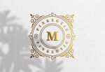 金色奢华字母M标志设计