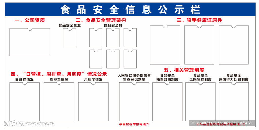 食品安全信息公示牌