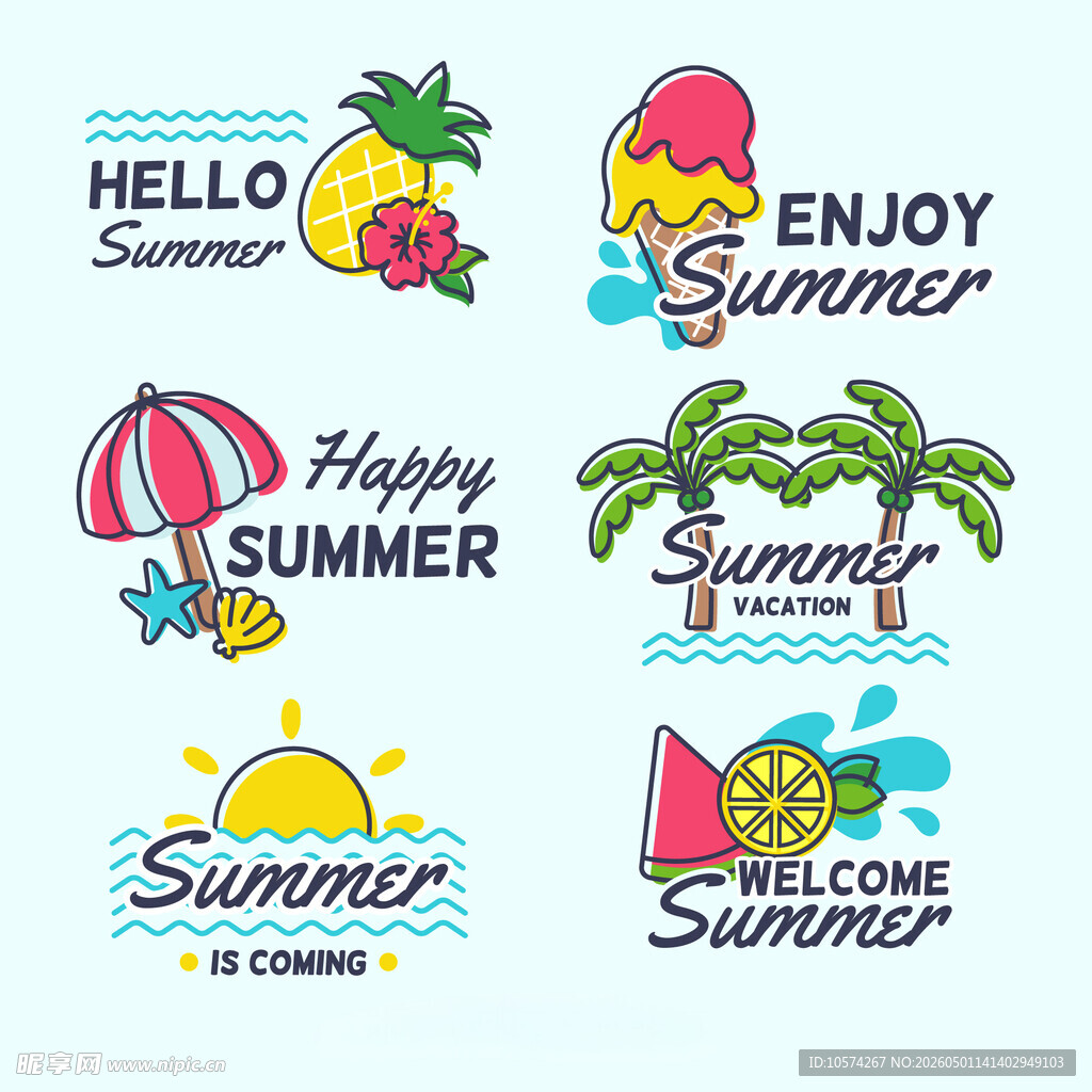 夏日主题图标集合