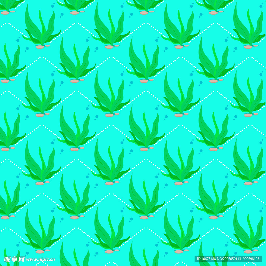 清新绿色水草图案背景