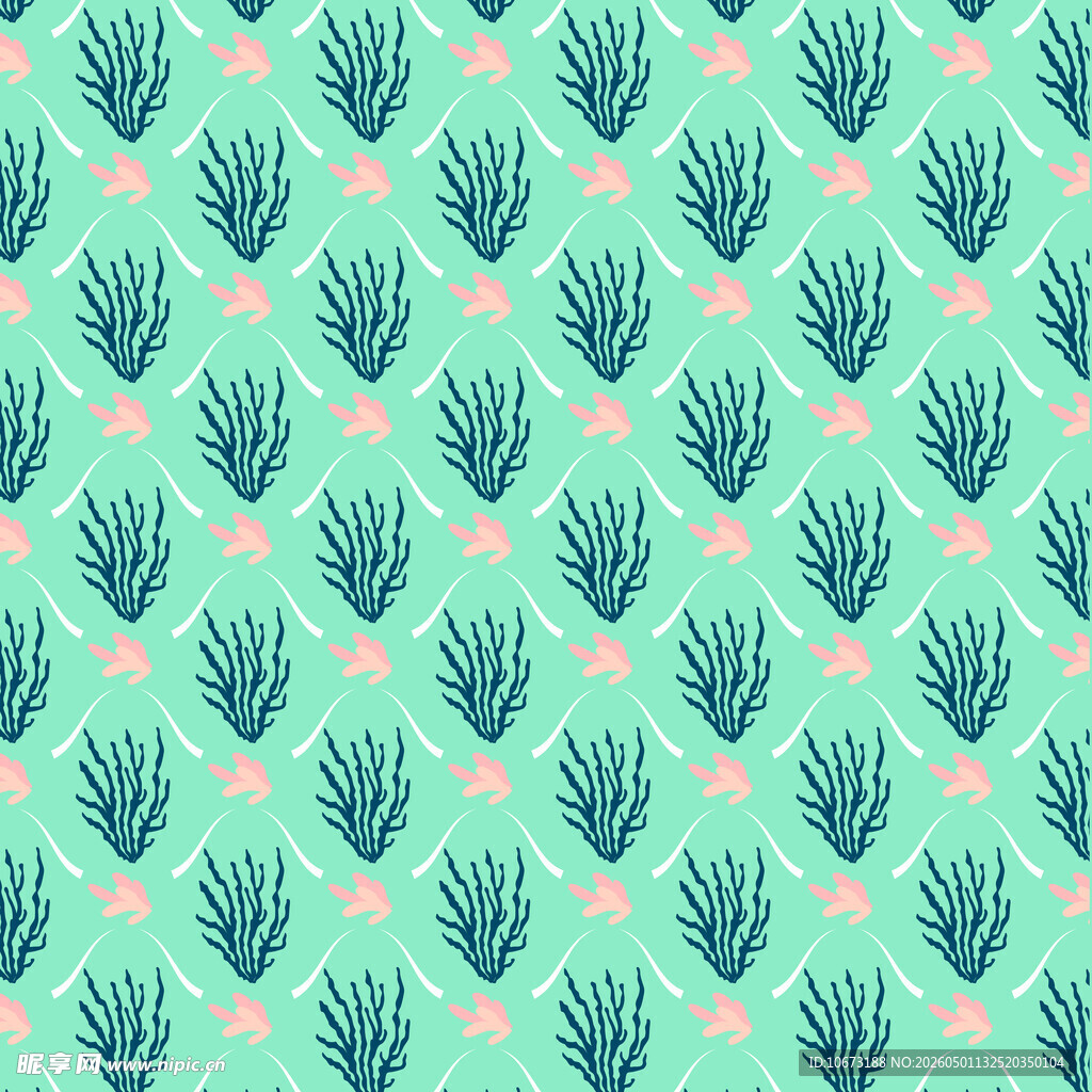 清新绿植图案背景设计