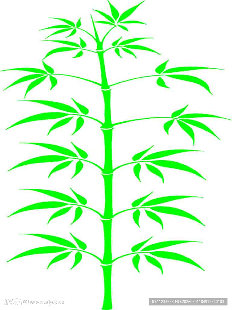 简约绿色竹子矢量图