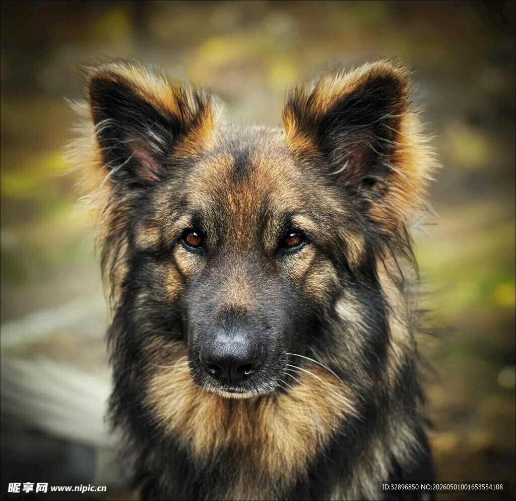 帅气的长毛德国牧羊犬
