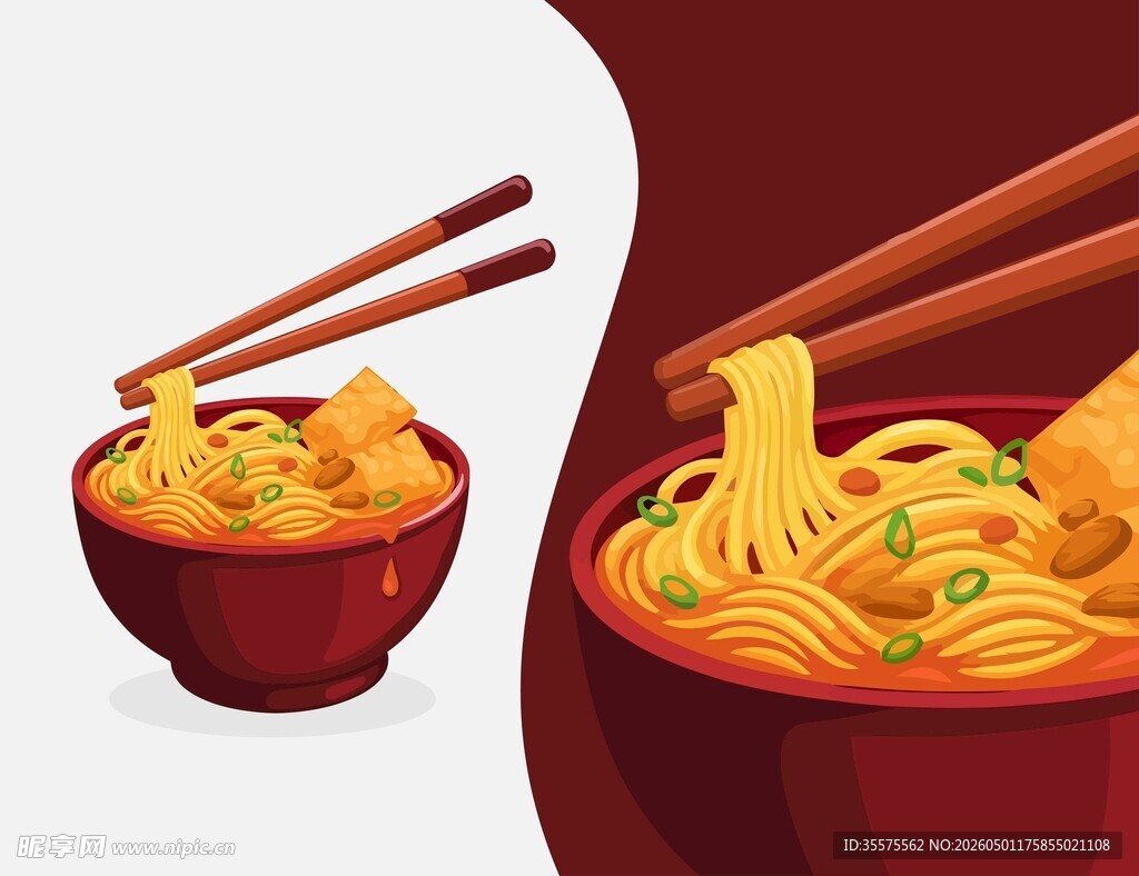 卡通面食插画