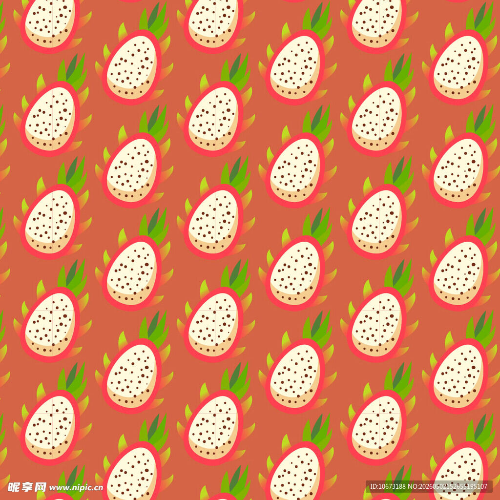 红色背景火龙果图案纹理