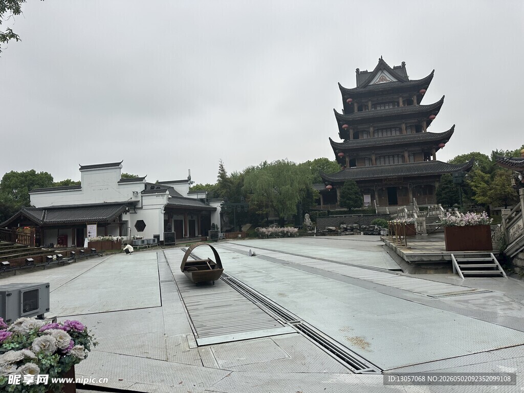 中式古建筑庭院景观