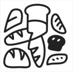 手绘面包图标集合