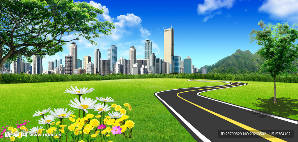 城市旁的清新自然大道