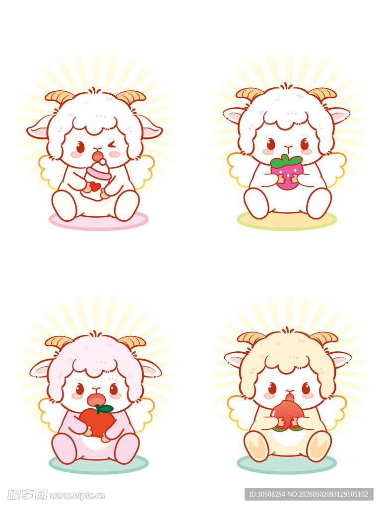 可爱小羊卡通插画形象 