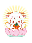 可爱小羊坐于莲花之上