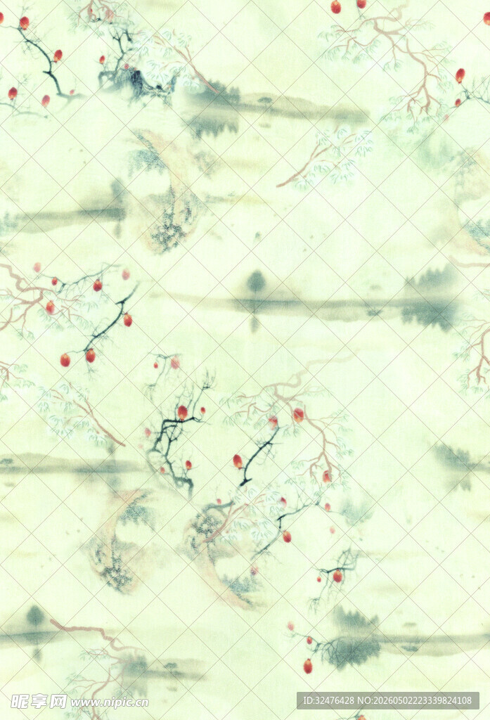 水墨梅花抽象艺术画作