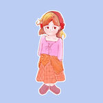 穿粉衣的俏皮女孩