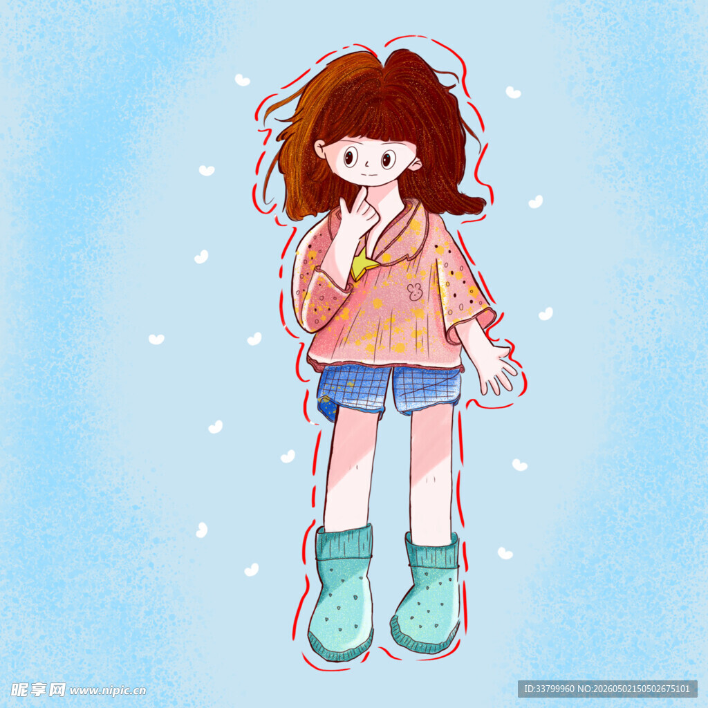 可爱女孩插画形象