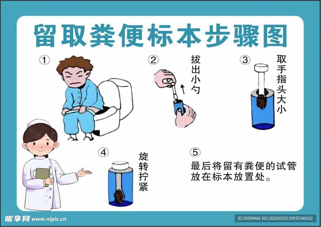 留取粪便标本步骤图