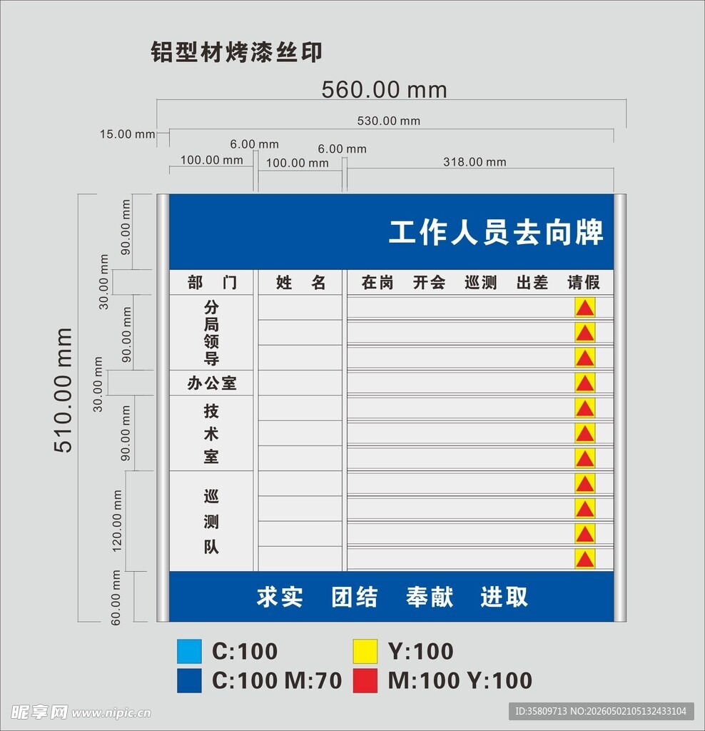 员工去向牌