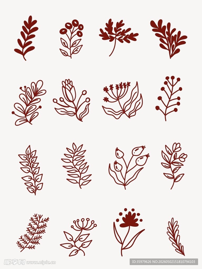 复古植物插画