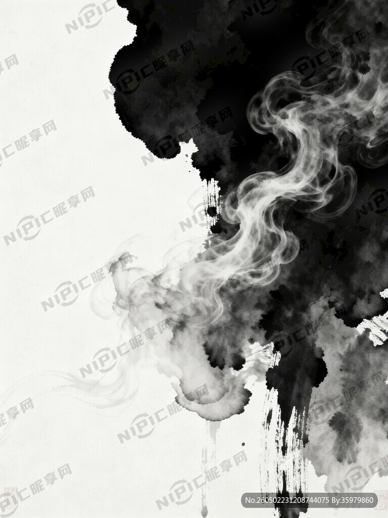 合成一张左黑右白的国风背景图
