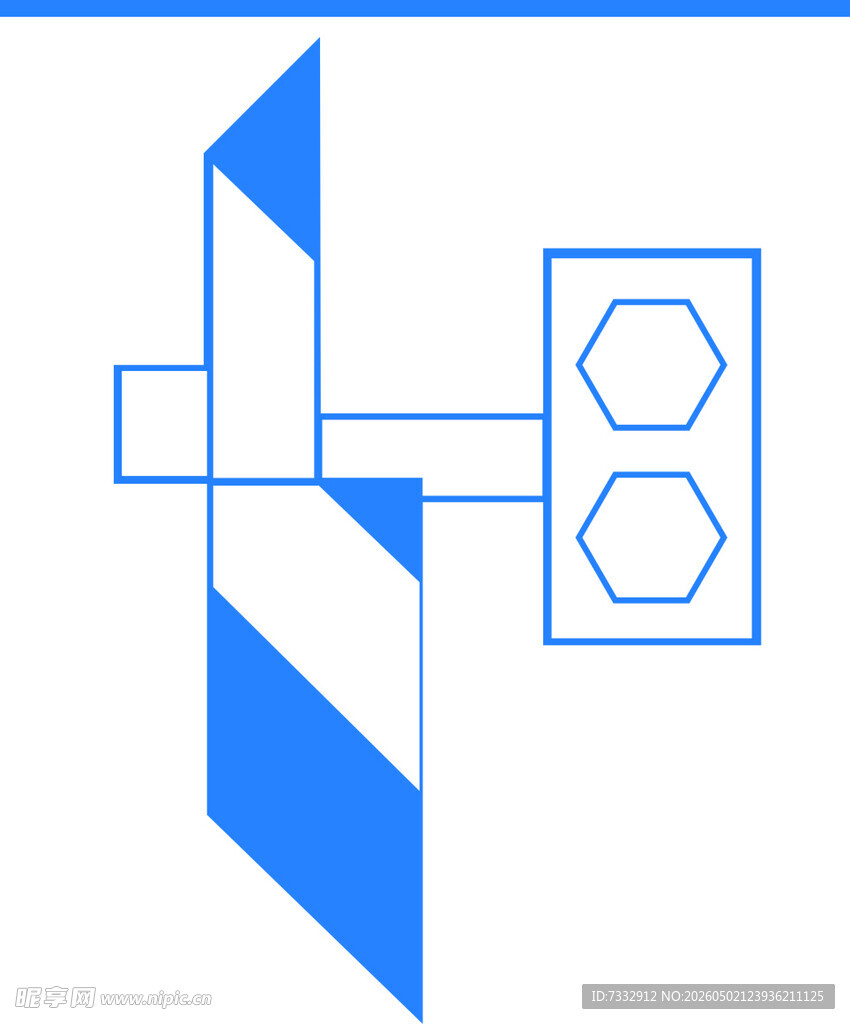 蓝白条纹门锁图标